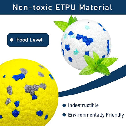 6 Pcs Dog Balls Tennis Ball for Aggressive Chewers Indestructible Dog Teething Chew Toys for Large Medium Small and Puppies, More Biting-Proof Atom.