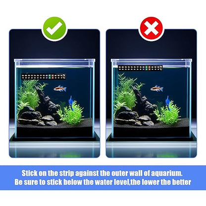 AQUANEAT 6 PCS Aquarium Thermometer Strips, Fish Tank Thermometer Sticker, Terrarium Water Temperature Test (0.71" x 5.13")