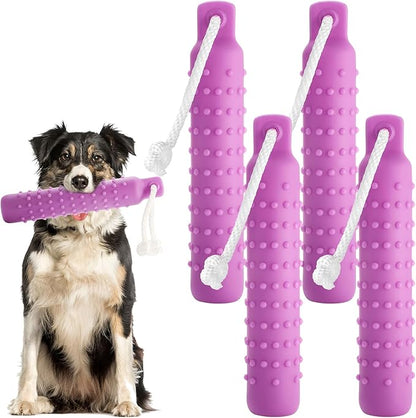4 Pcs Dog Float Bumper Toy Training Bumper, Water Toys Dummy Outdoor 11 x 2 Inch Puppy Lightweight for Float on The Water Pool Fetch for Small, Medium, Large Dogs(Purple)