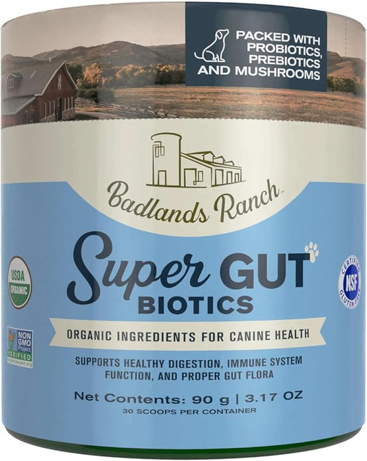 Super Gut Biotics Canine Digestive Supplement,Probiotics, Prebiotics, Supports Healthy Digestion, Immune System Function and Gut Flora by Katherine Heigl (30 Scoops)