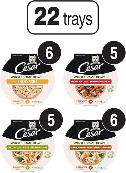 [Cesar] Wholesome Bowls Variety Pack 3 oz Bowls (22 Count, Pack of 1)