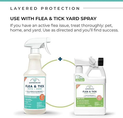Wondercide - Flea, Tick & Mosquito Spray for Dogs, Cats, and Home - Flea and Tick Killer, Control, Prevention, Treatment - with Natural Essential Oils - Pet and Family Safe - Cedarwood 128 oz