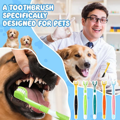 Vesici 20 Pcs 7 Inch Dog Toothbrush 3 Sided Pet Teeth Cleaning Brush Dental Care Suitable for Dog Most Pets Cat Puppy Kitten Different Teeth and Mouth Shapes Cleaning