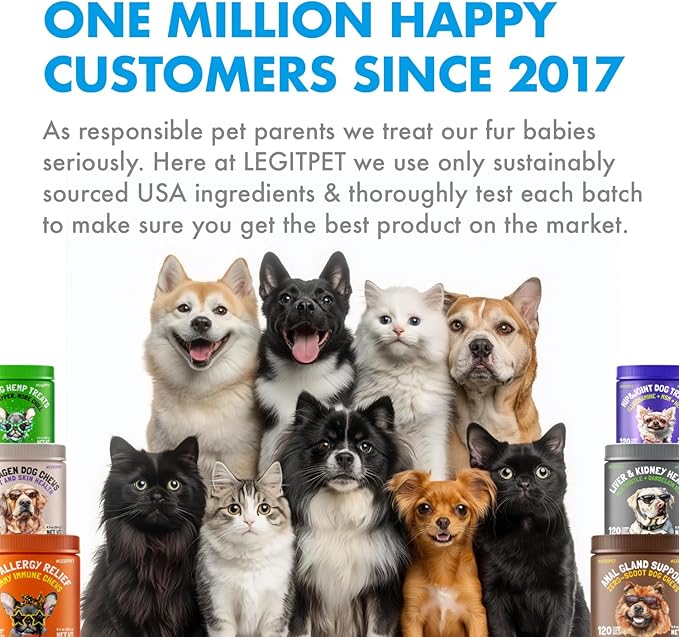 LEGITPET Dog Vitamins - 30 Multivitamins Chews w/Glucosamine Chondroitin, Probiotics Digestive Enzymes and Omegas - Supplement for Overall Health - Joint Support, Immune Health, Skin and Heart Health