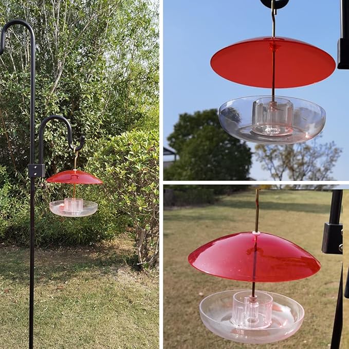 8" Mini Weather Guard for Bird Feeder - Small Protective Dome Cover Against Rain/Snow/Sun - Red Dia. 20CM