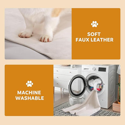 HOMBYS Pet Hair Resistant Dog Blanket, 70"x30" Waterproof PU Surface & Soft Velvet, Reversible Couch Cover for Furniture, Sofa Protector, Machine Washable Kennel Bed Blanket for Large Dogs & Cats