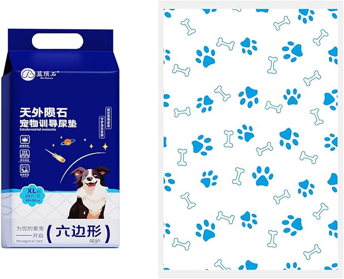 Blue Meteorite Puppy Pads, Puppy Training Pads ,Dog Training pad Added with inducing and deodorizing Factors, Equipped with Four Corner Positioning Stickers( large-35.4"x23.6", 25 Pieces/Pack )