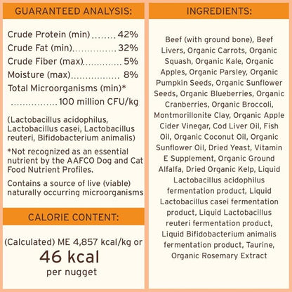 Primal Freeze Dried Raw Dog Food Nuggets, Beef, Complete & Balanced Meal, Also Use as Topper or Treat, Premium, Healthy, Grain Free, High Protein Raw Dog Food, 14 oz