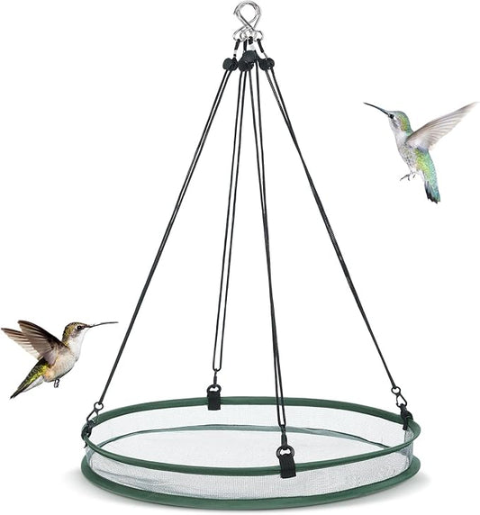 Universal Wild Bird Seed Catcher Hanging Hoop Platform Bird Seed Catcher Tray for Hummingbird Feeders Bee Feeder Outdoor Garden Accessories(2 Pieces,20 Inch)