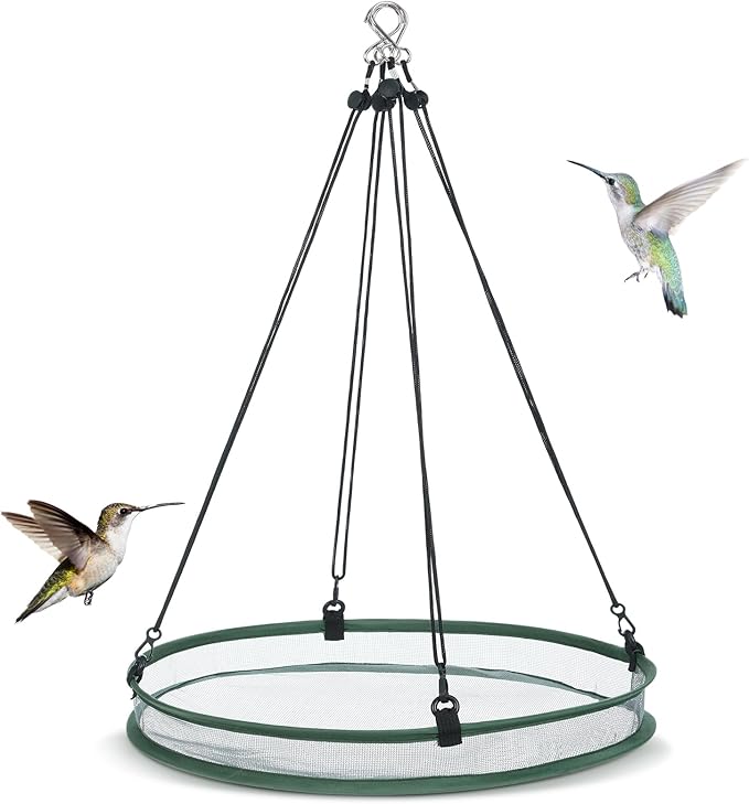 Universal Wild Bird Seed Catcher Hanging Hoop Platform Bird Seed Catcher Tray for Hummingbird Feeders Bee Feeder Outdoor Garden Accessories(1 Pieces,20 Inch)