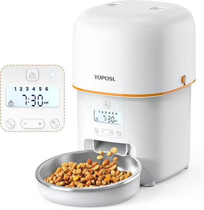 Automatic Cat Feeders - 2L Cat Food Dispenser Easy to Use, Timed Automatic Pet Feeder with Over 180-day Battery Life, 1-6 Meals Dry Food Programmable Portion Control Also for Dogs