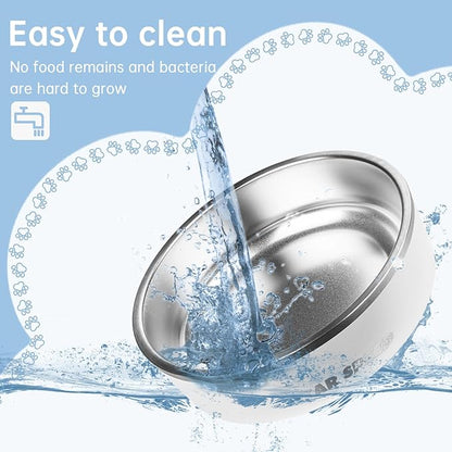 StarSpeed 24oz Stainless Steel Dog Bowls with Rubber Bottom Non-Slip Double Wall Metal Outdoor Dog Food and Water Bowls Weighted Insulated Pet Feeding Bowl for Small,Medium Sized Dogs or Cats