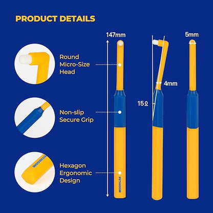 PETHROOM] Pet Toothbrush for Cats and Dogs | Round Shaped Head with Ultra Soft Bristle for Deep Cleaning Dental Care, Kitten and Small Dogs, Tartar Plaque Removal (Deep Point)