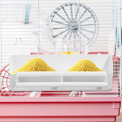 2 Pack Bird Feeder for Cage, Hanging Plastic Bird Food and Water Dispenser with Perches Birds Bowls for Parakeet, Cockatiel, Canary, Parrot