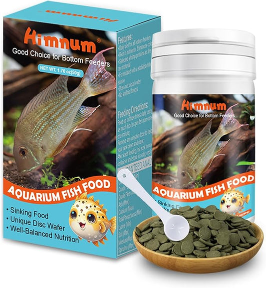 Aquarium Fish Sinking Food, Nutritionally Balanced Shrimp Fish Food, Daily Diet for All Bottom Feeders, Fresh Seafood Formula, 1.76 Ounces