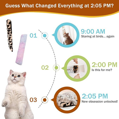 3Pcs Leopard Print Cat Kicker Toy with Organic Catnip - Durable Chew Pillow for Indoor Cats, Plush Catnip Toys for Play & Calming, Soft Cat Bed Stuffing (Solid Color)