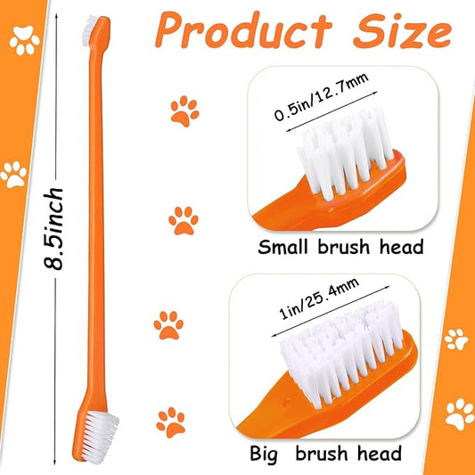 Honeydak Dog Toothbrush Bulk Dual Headed Dental Brushes Dogs Tooth Brushing Kit Long Handle Pet Tooth Brush for Puppy Large Small Cats and Most Pets Teeth Cleaning Dental Supplies(70 Pcs,Colorful)