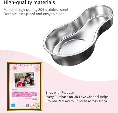 RIZZARI Gravity Water Bowl Dispenser for Cats: 3L White Stainless Steel Water Feeder Without Filter - 100% BPA-Free Automatic Dispenser Home Use