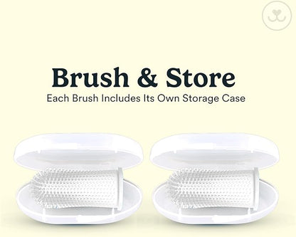 Jasper Dog Toothbrush, 360º Dog Tooth Brushing Kit, Cat Toothbrush, Dog Teeth Cleaning, Dog Finger Toothbrush, Use with Dog Toothpaste - Clear 2-Pack