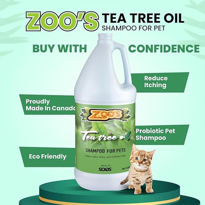 Zoo’s Pet Tea Tree Oil Dog Shampoo Fast Absorbing moisturize Skin - 1x (4L Gallon)