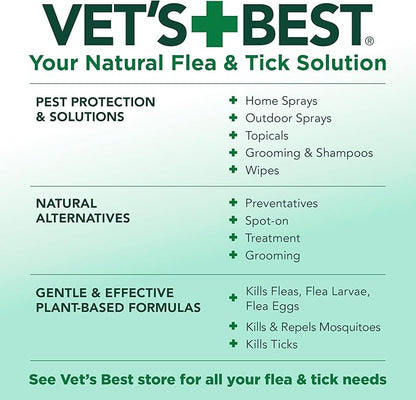 Vet’s Best Indoor Flea and Tick Spray – Dog Flea and Tick Treatment for Home, Plant-Based Formula with Natural Oils, Kills Fleas, Eggs & Ticks on Contact, Made in USA, 32 oz