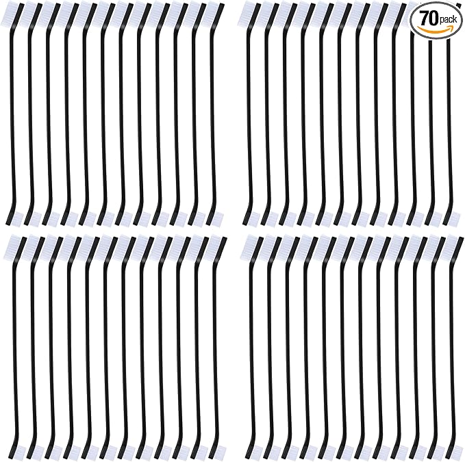 Honeydak Dog Toothbrush Bulk Dual Headed Dental Brushes Dogs Tooth Brushing Kit Long Handle Pet Tooth Brush for Puppy Large Small Cats and Most Pets Teeth Cleaning Dental Supplies(70 Pcs,Black)