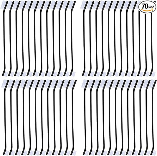 Honeydak Dog Toothbrush Bulk Dual Headed Dental Brushes Dogs Tooth Brushing Kit Long Handle Pet Tooth Brush for Puppy Large Small Cats and Most Pets Teeth Cleaning Dental Supplies(70 Pcs,Black)