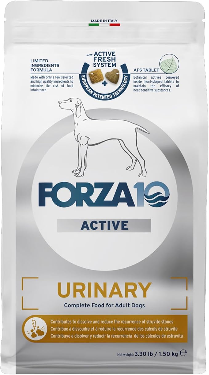 Forza10 Active Urinary Care Dog Food - 3.3 Pounds, Limited Ingredient Dry Dog Food for Urinary Support, UTI and Struvite Stone Management with Fish Protein & Cranberry, Fish Flavor