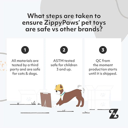 ZippyPaws Skinny Peltz - No Stuffing Dog Toy Pack to Keep Them Busy, for Medium and Large Dogs, Squeaky Pet Toys, Unstuffed Chew Toys, Soft Plush Variety Pack, Chipmunk, Lemur, and Monkey - 18"