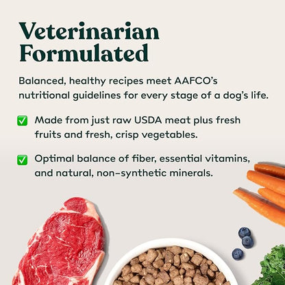 Little Hunter- Freeze Dried Dog Food Raw USDA Beef | for Small & Large Breeds | High Protein + Organic Fruits & Veggies Veterinarian Made Small Batch