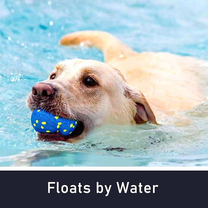 6 Pcs Dog Balls Tennis Ball for Aggressive Chewers Indestructible Dog Teething Chew Toys for Large Medium Small and Puppies, More Biting-Proof Atom.