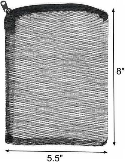 AQUANEAT 10pcs Aquarium Filter Media Bags, Fish Tank Coarse Mesh Bags with Plastic Zipper for Activated Carbon(5.5" x 8")