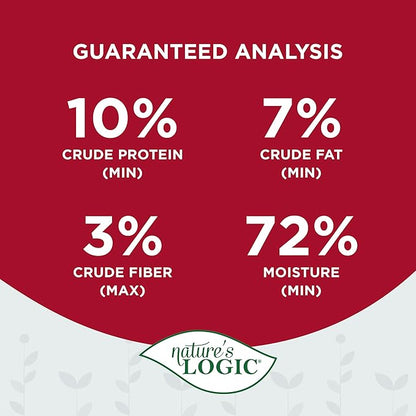 Nature's Logic Wet Can Cat Food - Feline Beef Feast 95% Animal Ingredients - No Synthetic Vitamins, Minerals or Artificial Additives, 100% Natural, Grain-Free, Made in USA - Beef (5.5 oz, 24 pack)