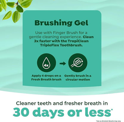 TropiClean Fresh Breath Toothbrush and Toothpaste Kit for Cats, Teeth Cleaning Kit for Plaque & Tartar Removal, Breath Freshener, Cat Dental Care