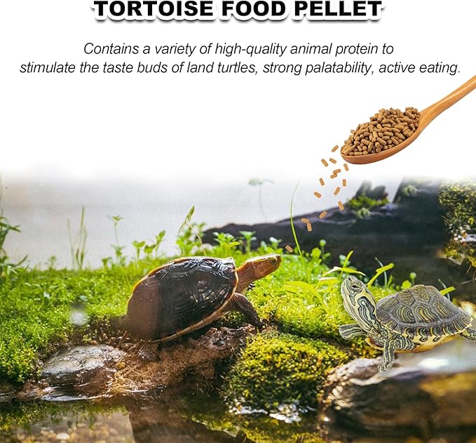 Tortoise Food Sticks - Calcium Enriched for Strong Shells Natural Ingredients with Antarctic Krill & Vitamins,Supports Growth for Desert,Grassland Turtles (9.4oz)