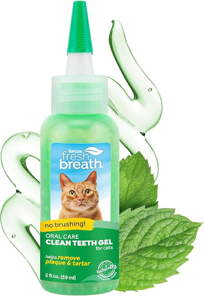 TropiClean Fresh Breath Cat Toothpaste for Teeth Cleaning, Breath Freshener, Easy to Use Plaque & Tartar Remover Gel, No Toothbrush Needed, 2oz.