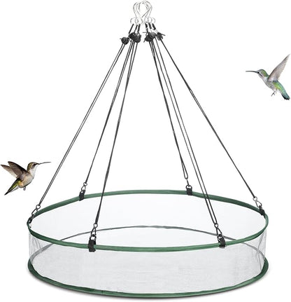 Universal Wild Bird Seed Catcher Hanging Hoop Platform Bird Seed Catcher Tray for Hummingbird Feeders Bee Feeder Outdoor Garden Accessories(1 Pieces,24 Inch)
