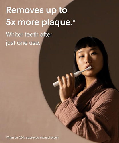 SURI Recyclable Plant-Based, Electric Toothbrush Heads - Built-in Tongue Scraper, Long Lasting Replacement Heads | Compatible Only with SURI Sonic Electric Toothbrush - Sea Mist, Pack of 3