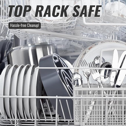 Tilted Slow Feeder Dog Bowl for Flat Face Breeds, Retro Style Non-Skid Food Bowl for Flat Face Breeds for Dogs & Cats Large, Small (Gray)