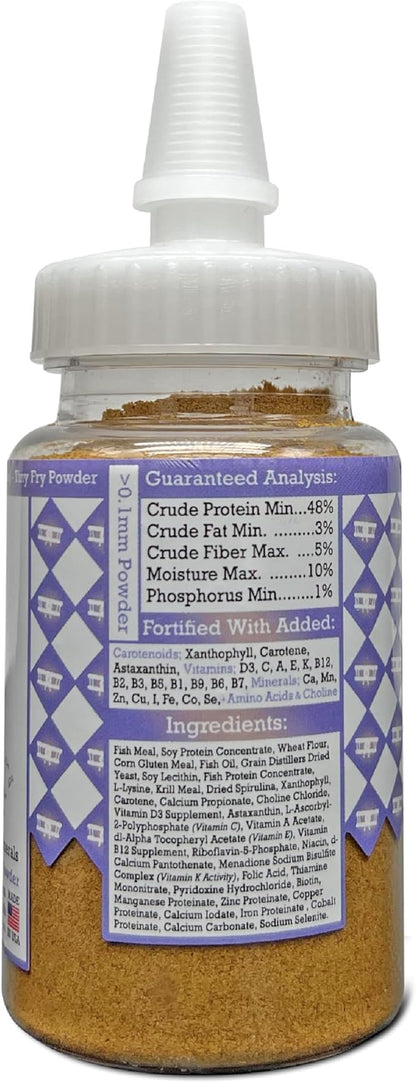 Tiny Fry Fish Food 1.76 oz, Fine Powder for Newborn Aquarium Fish