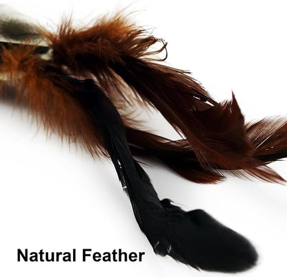TTcat 2 Pcs Real Feather Cat Birds Toys Realistic Simulation Birds Toys with Bells for Indoor Cats Kittens.