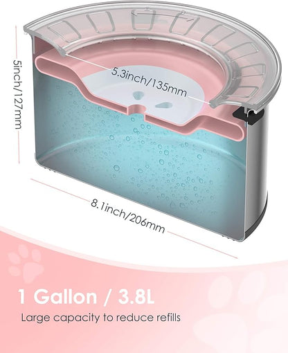 1Gallon Large Dog Water Bowl No Spill, [Anti Digging Lid & Rubber Bottom] Spill Proof Dog Bowl, Anti Splash Mess Dripless Slow Drinking Stainless Steel Water for Sloppy Messy Drinkers Car