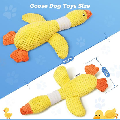 Vitscan Durable Dog Toys for Small Large Dogs, Dog Chew Toy for Not Aggressive Chewers, Tough Squeaky Interactive Dogs Toys for Puppies Plush Puppy Toys Goose Pet Toy Puppy Chew Toys for Teething