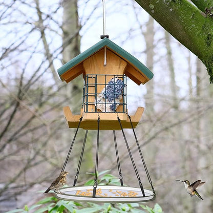 Universal Wild Bird Seed Catcher Hanging Hoop Platform Bird Seed Catcher Tray for Hummingbird Feeders Bee Feeder Outdoor Garden Accessories(1 Pieces,16 Inch)