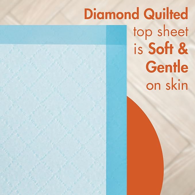 Caring Disposable Underpads, Pet Pee Pads for Potty Training, Moderate Absorbency, 23 x 36 in, 50-Pack