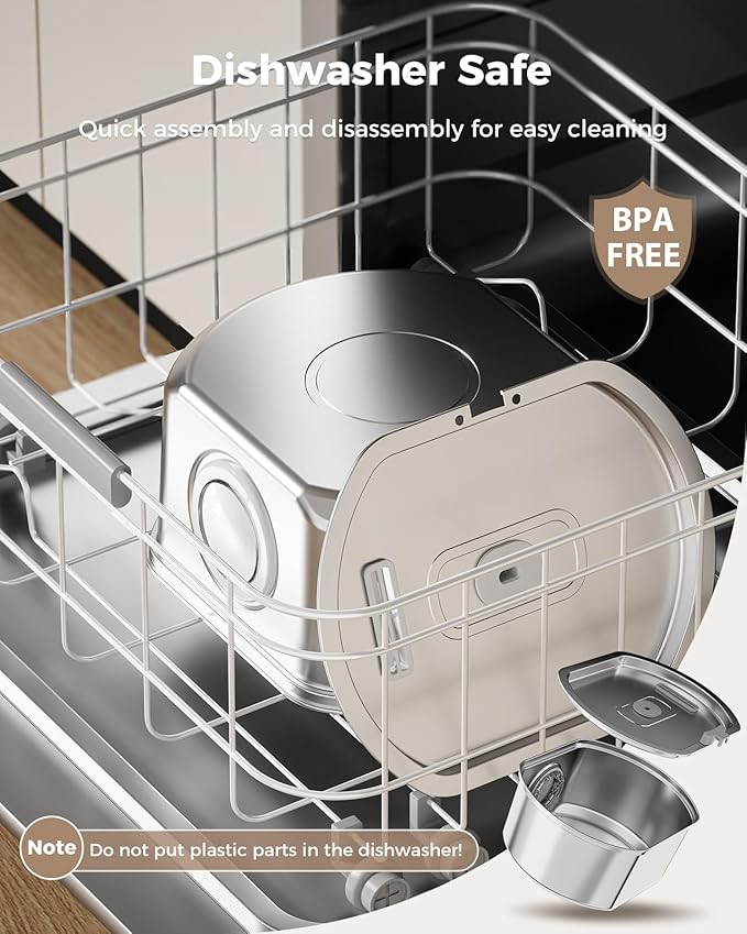 Cat Water Fountain Stainless Steel - Pet Drinking Fountain for Cats Indoor - 3.2L/108oz Automatic Water Dispenser with Watering Level Window (4 Filter)