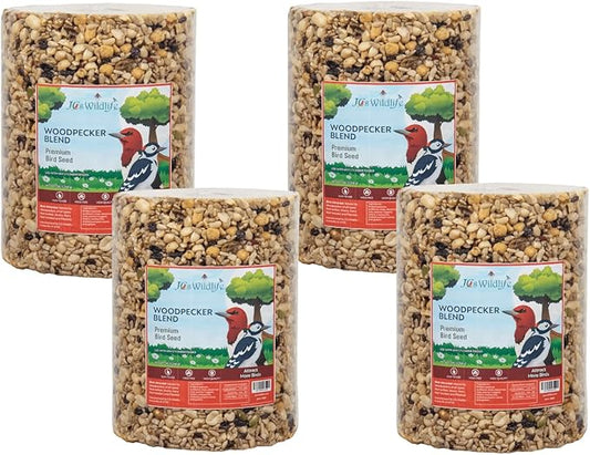 4-Pack JCs Wildlife Woodpecker Blend Bird Seed Large Cylinder, 5 lb
