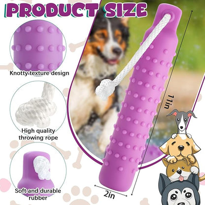 4 Pcs Dog Float Bumper Toy Training Bumper, Water Toys Dummy Outdoor 11 x 2 Inch Puppy Lightweight for Float on The Water Pool Fetch for Small, Medium, Large Dogs(Purple)