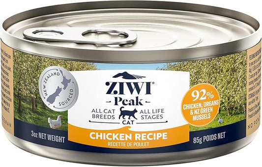 ZIWI Peak Canned Wet Cat Food – All Natural, High Protein, Grain Free, Limited Ingredient, with Superfoods (Chicken, Case of 24, 3oz Cans)