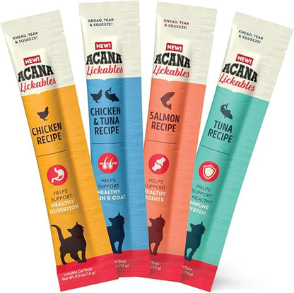 ACANA Lickables Cat Treats Variety Pack: .5oz Tubes (8 Count, 2 of Each)